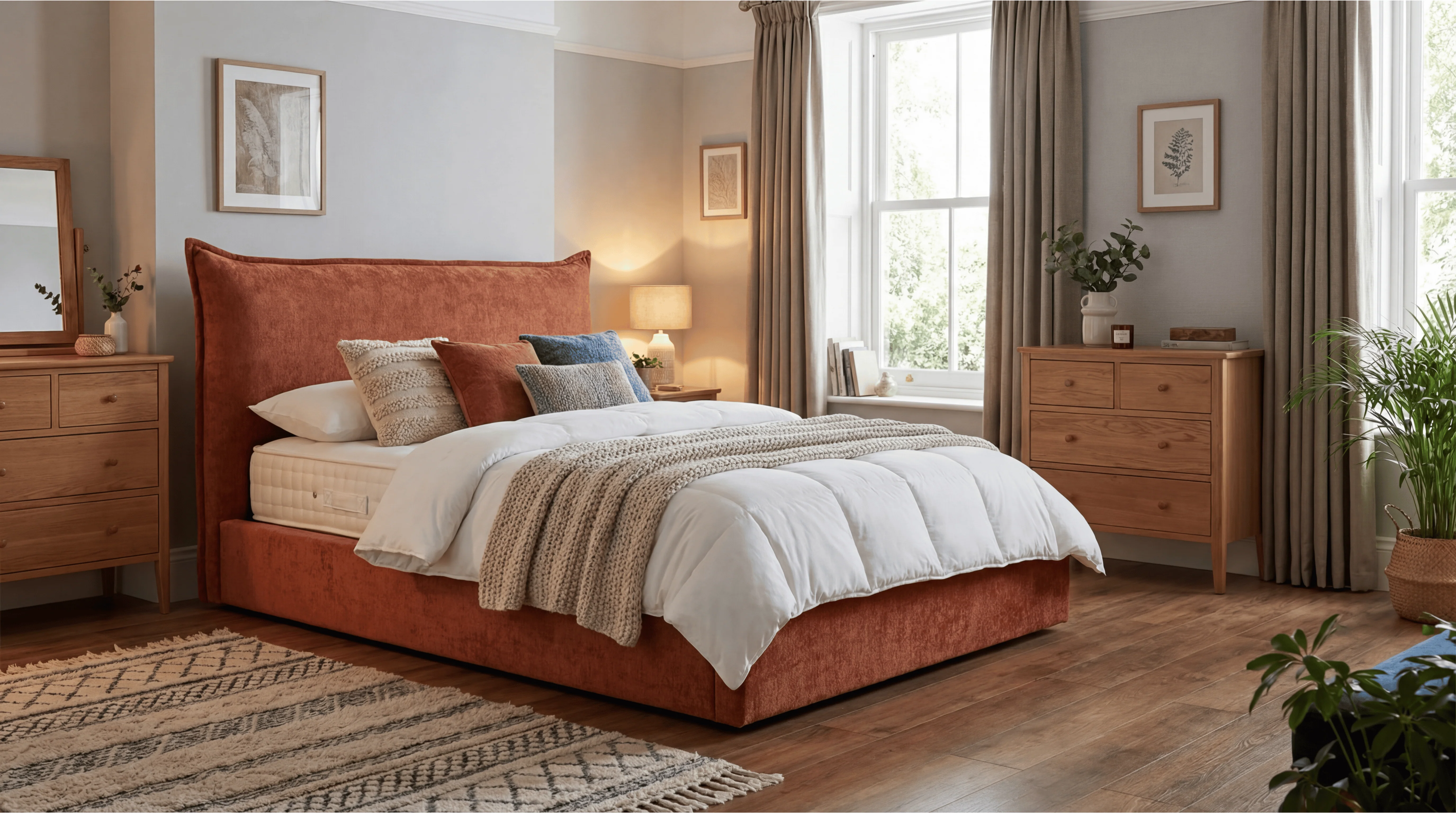 Berkley Pillow Back Manual Storage Bed in Mulberry in Stock - Image 4