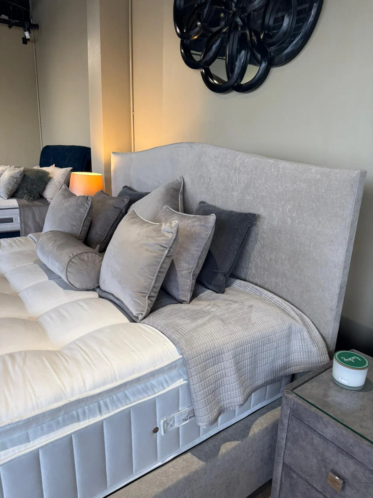 Clearance 6’0 Super King Lory Oslo Stone Ottoman - Image 3